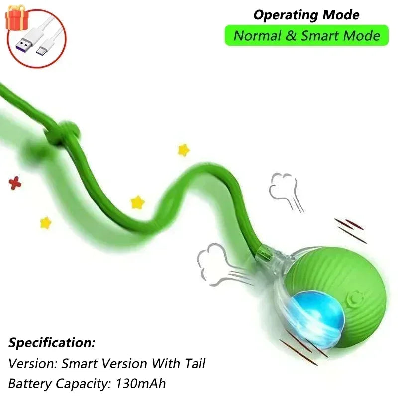 Cat Interactive Ball Toy Automatic Rolling with Tail