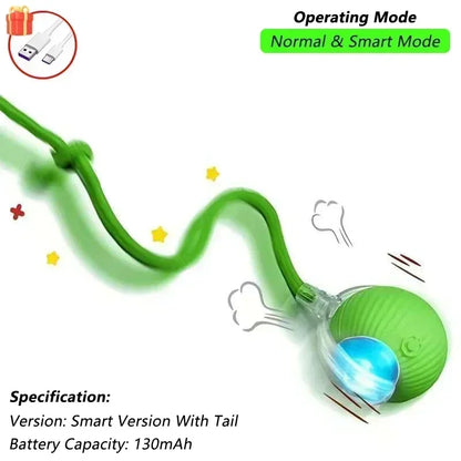 Cat Interactive Ball Toy Automatic Rolling with Tail