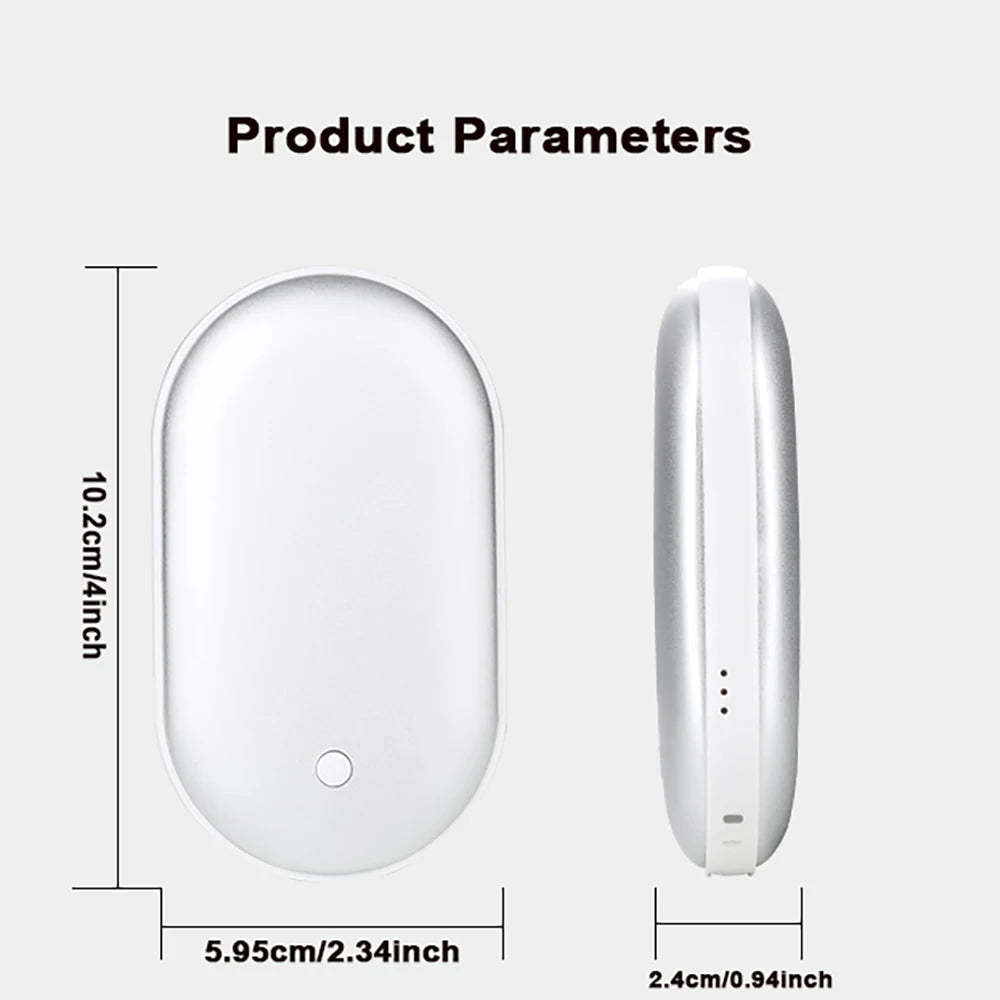 Portable USB Rechargeable Pebble Hand Warmer Power Bank