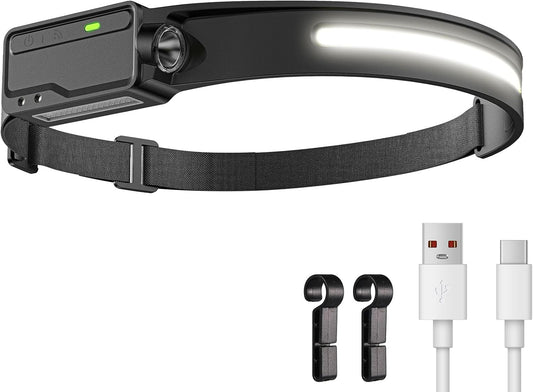 Rechargeable LED Headlamp Waterproof Motion Sensor