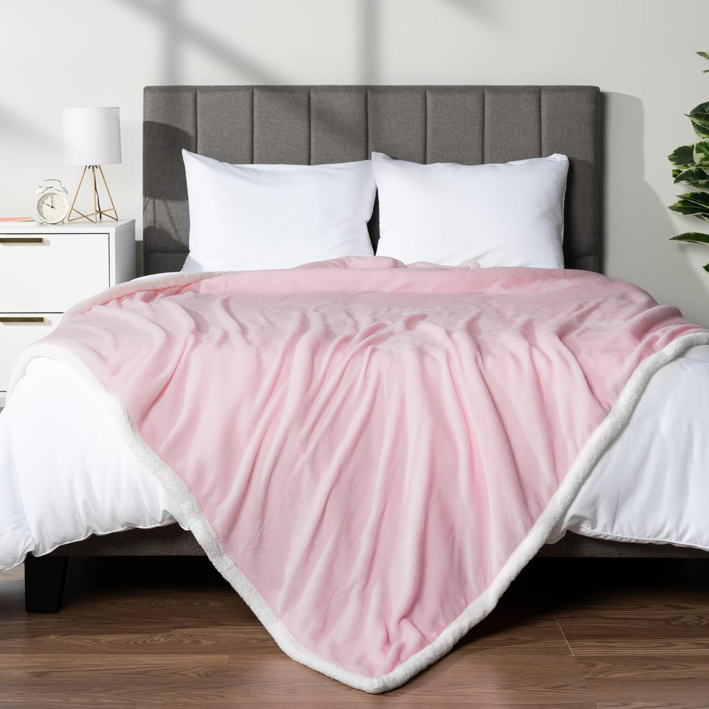 Sherpa Fleece Throw Blanket for Couch 60X80