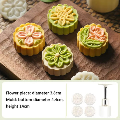 DIY Mooncake Mold Plastic Hand Press Pastry Set