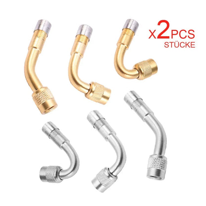 Motorcycle Angle Bent Valve Adaptor 2-Piece Set