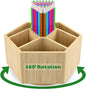 360° Rotating Bamboo Art Supply Organizer – 2-Pack Desk Caddy