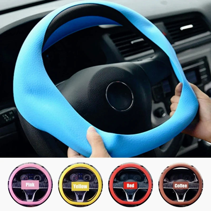 Car Silicone Steering Wheel Cover Sweat-Absorbing Non-Slip