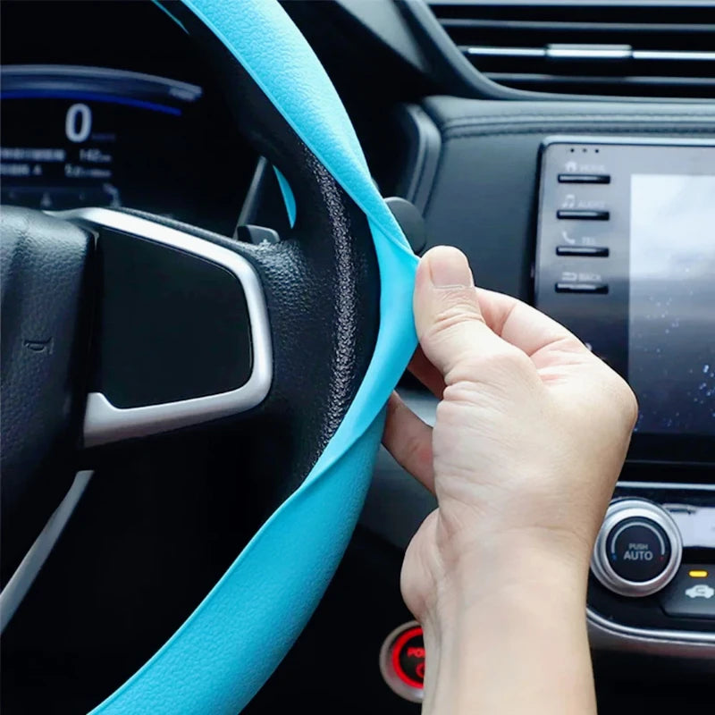 Car Silicone Steering Wheel Cover Sweat-Absorbing Non-Slip