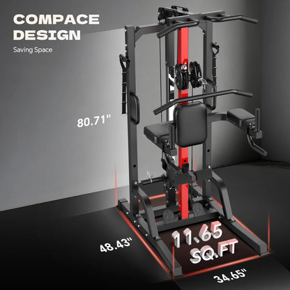 High/Low Pulley Home Gym Station – Lat Pulldown & Cable Row