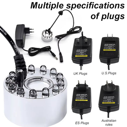Party Mist Maker Water Fountain Fogger 12 LED Colors