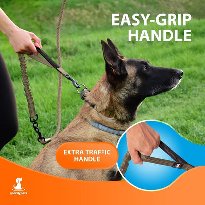 Heavy-Duty Bungee Dog Leash – No-Pull Shock Absorbing Lead