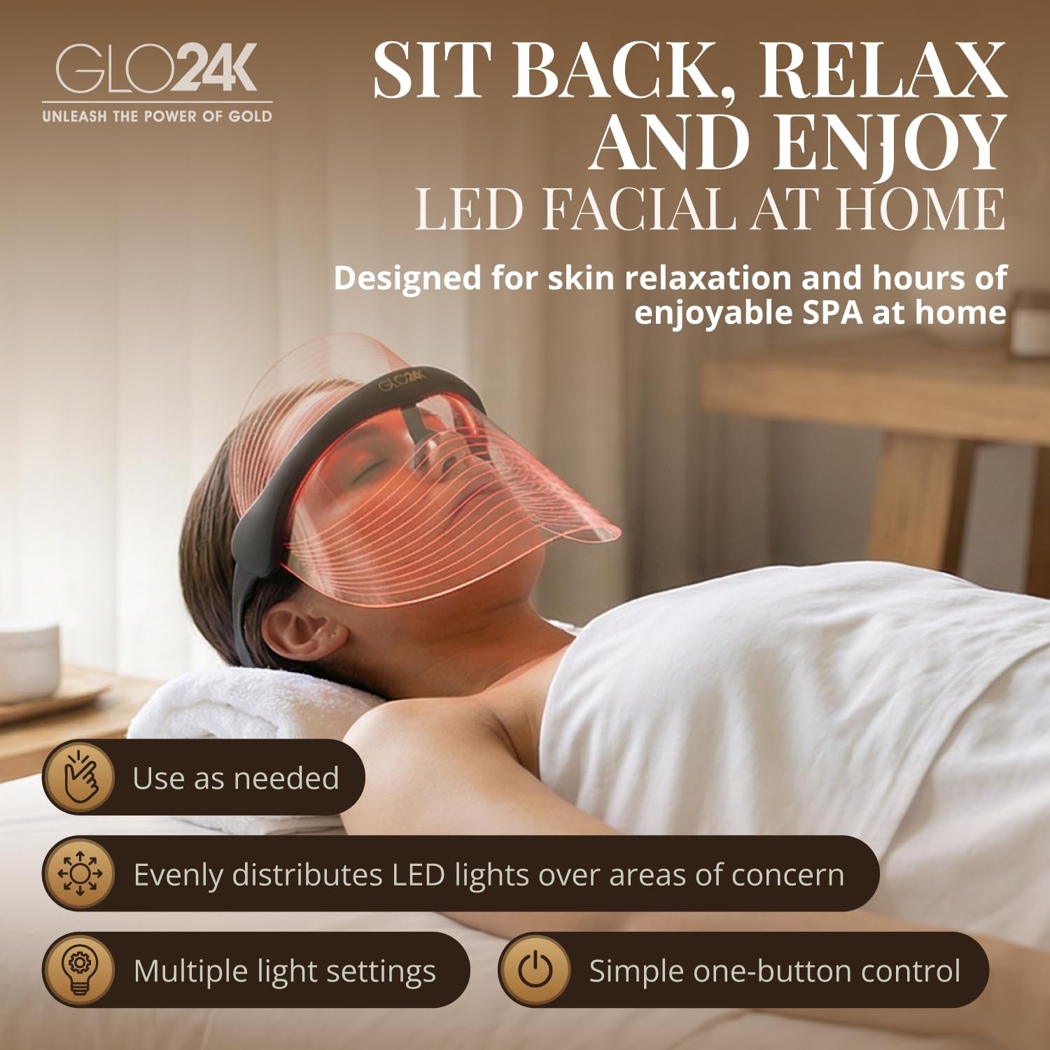 LED Face Mask 7 Color Modes Rechargeable Skin Care Device