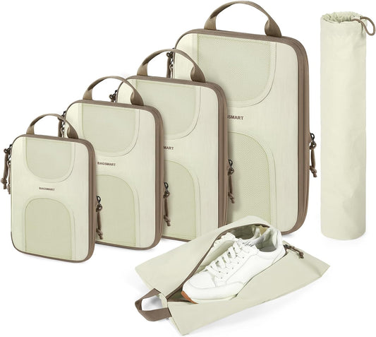 Compression Packing Cubes 6-Set Travel Luggage Organizer