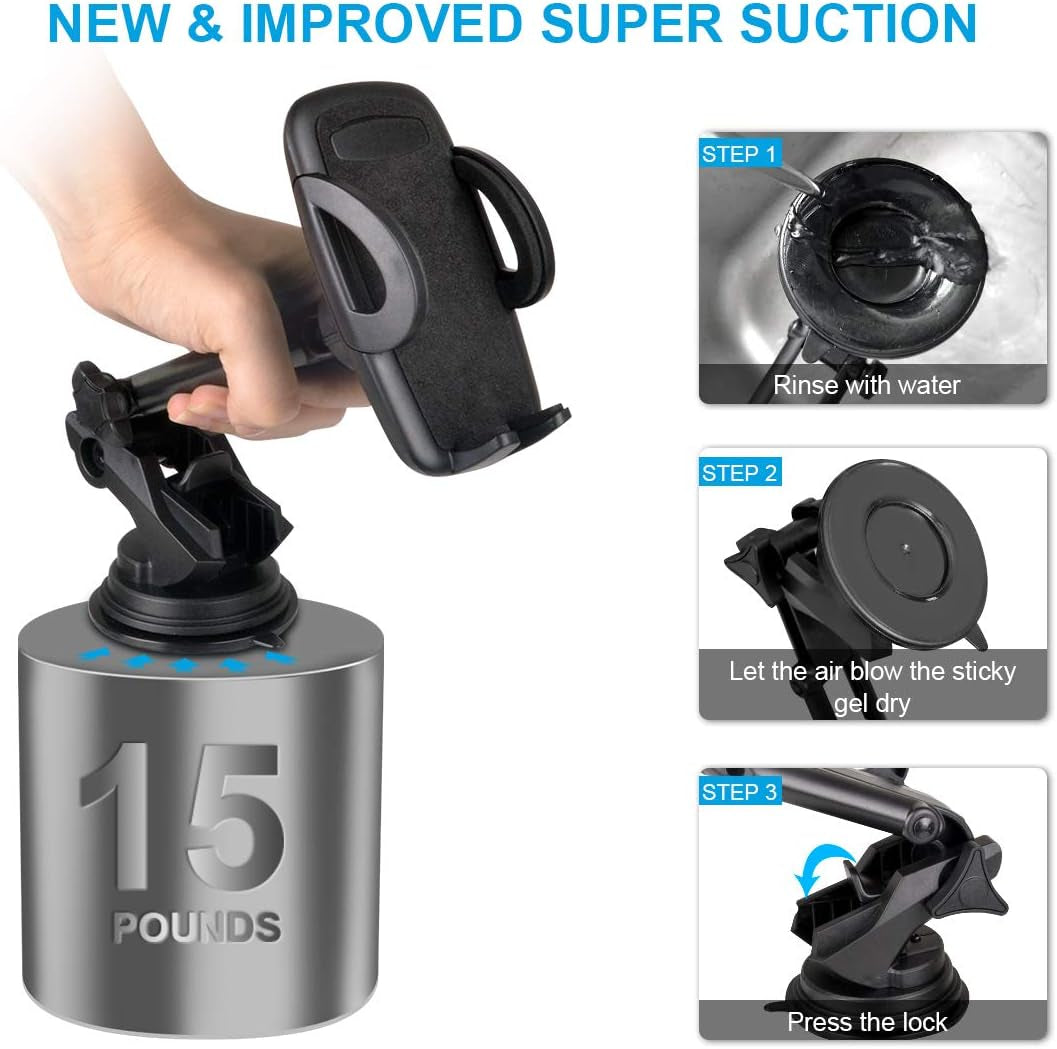 Dashboard Car Phone Mount Hands-Free Suction Cup Holder