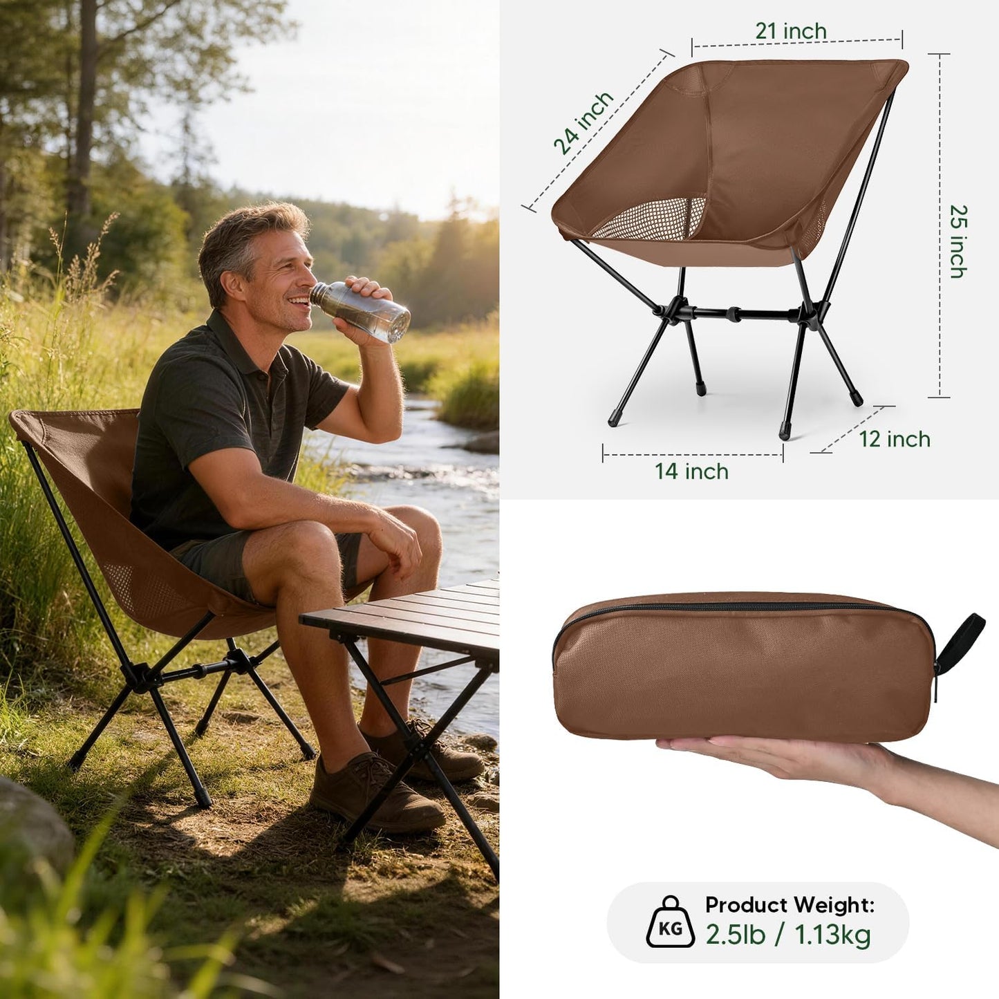 Lightweight Portable Folding Backpacking Hiking Chair