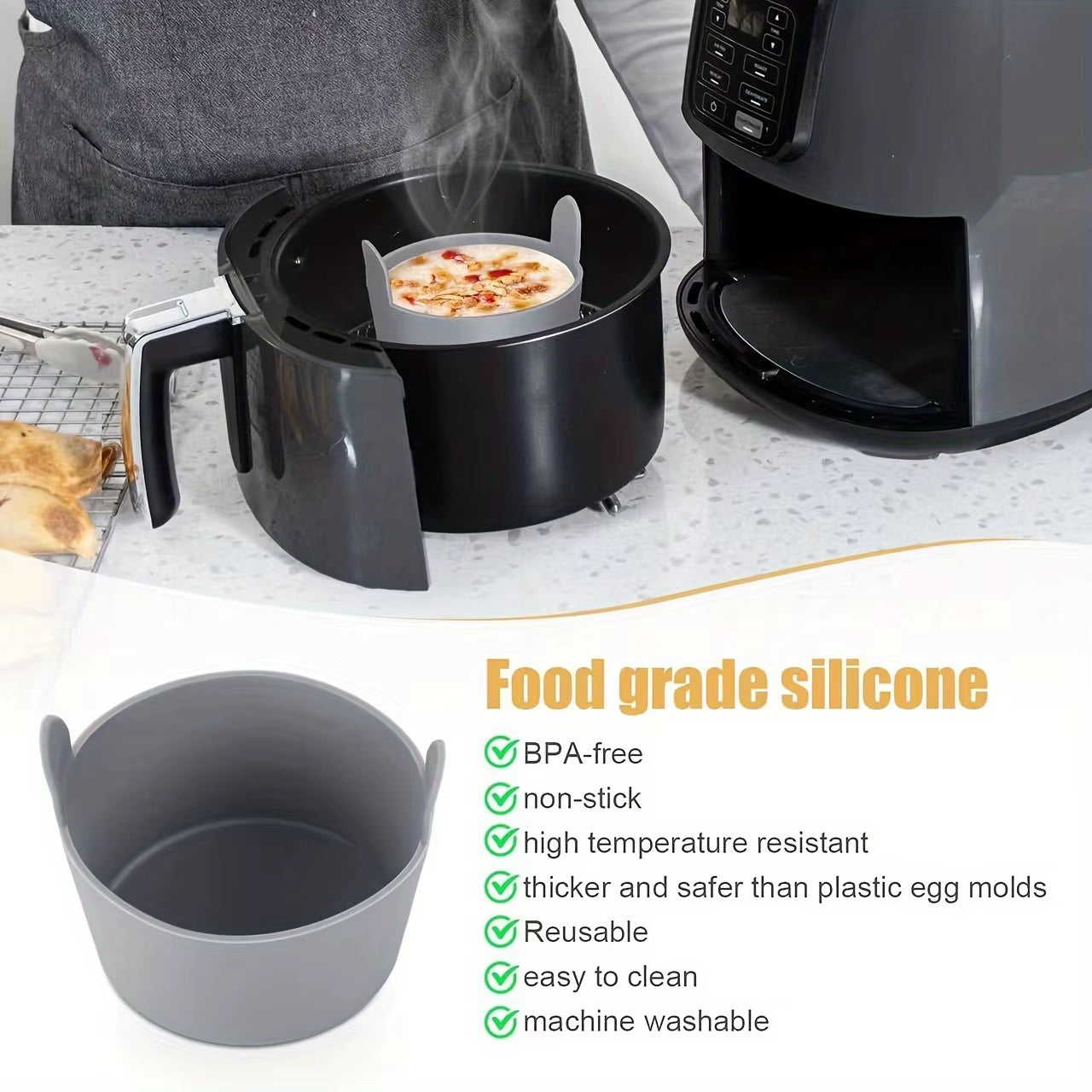 Air Fryer Silicone Egg Poacher Cups Set