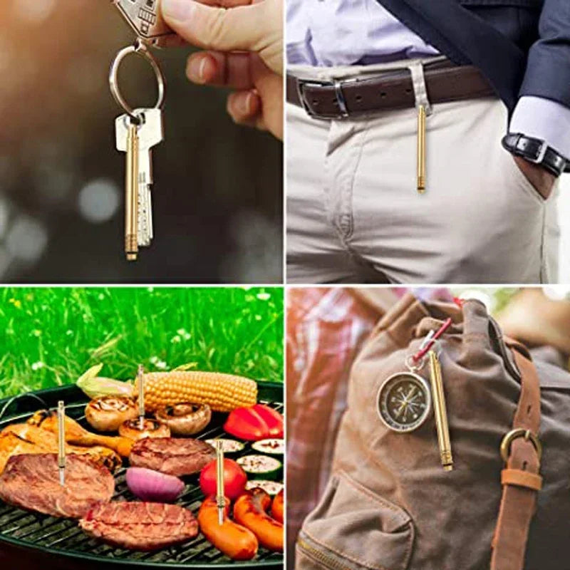 Portable Titanium Toothpicks Keychain Set