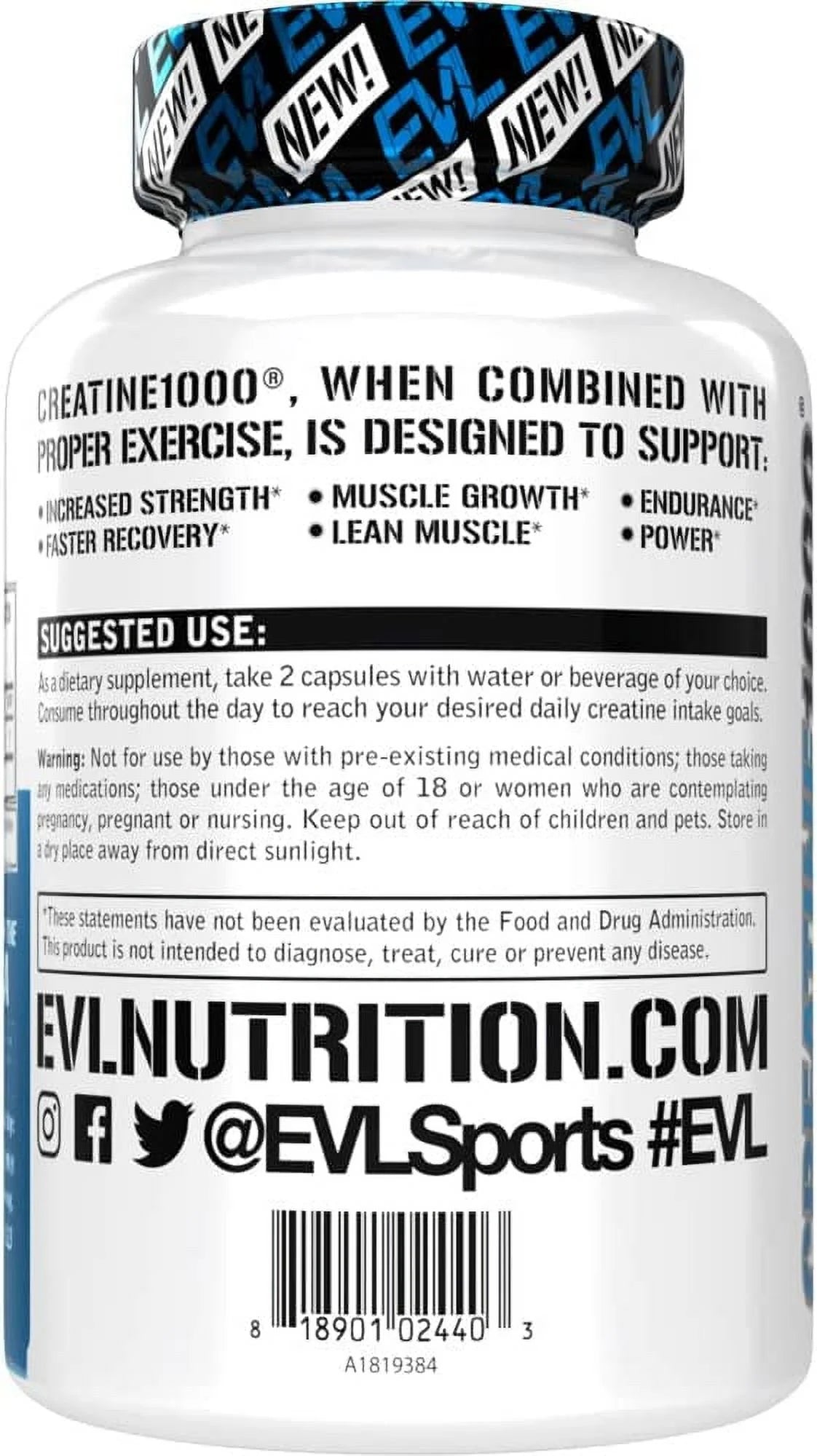 Creatine Monohydrate Capsules 120Ct – Muscle Recovery Support