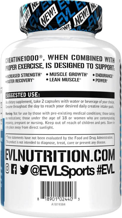 Creatine Monohydrate Capsules 120Ct – Muscle Recovery Support