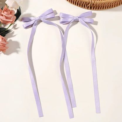 Cute Ribbon Bow Headband Long Tassel Hair Clip