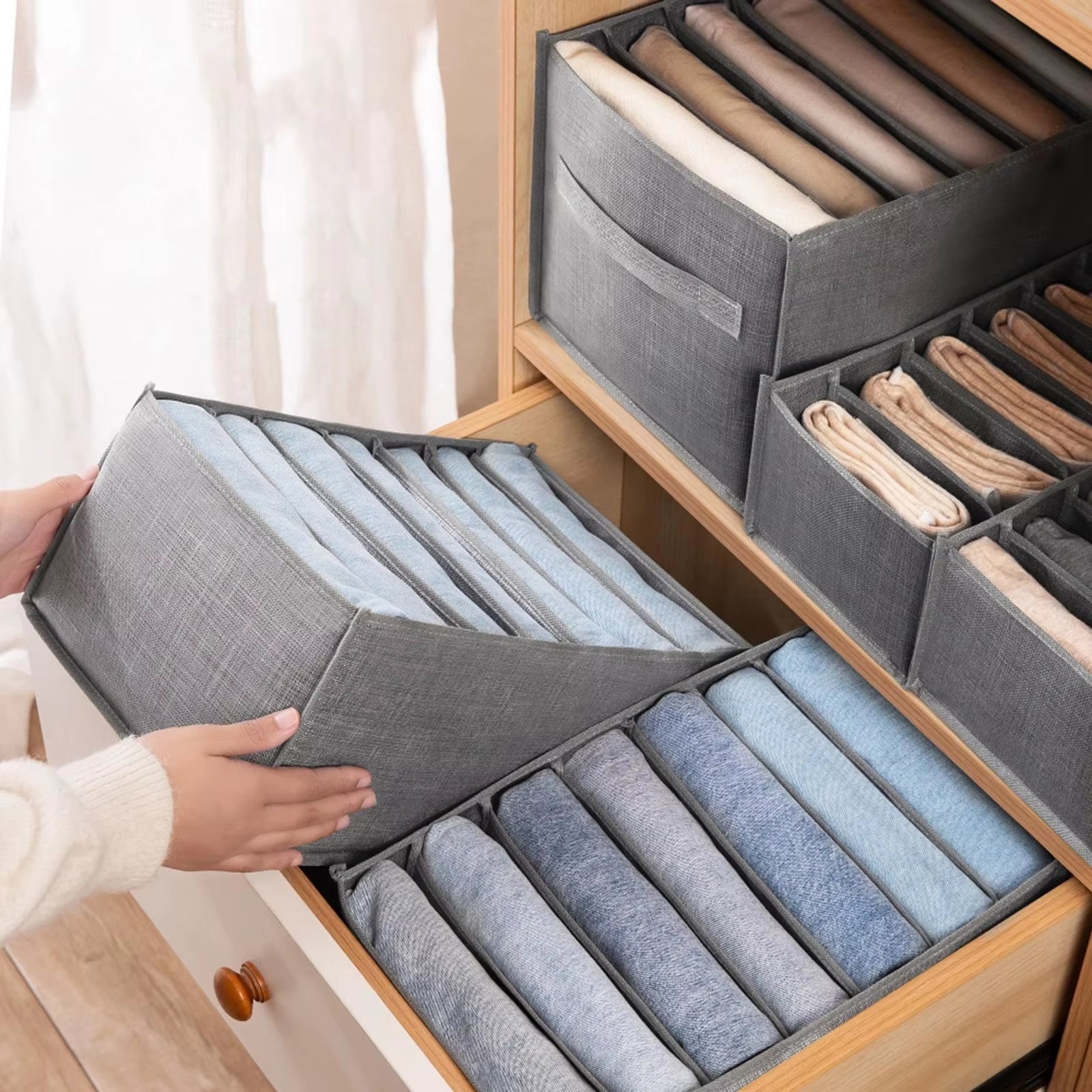 Clothes Trousers Storage Box Wardrobe Organizer
