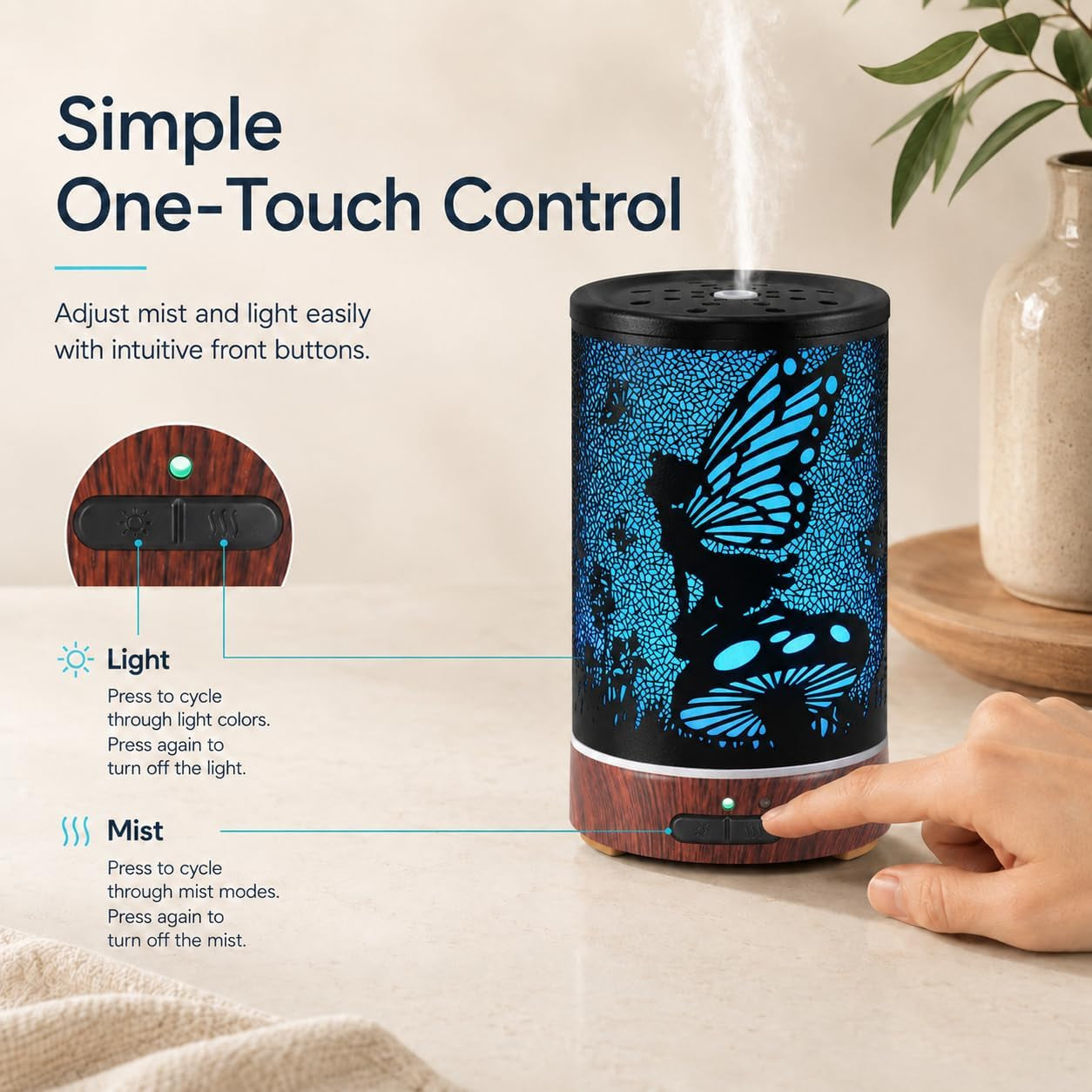 Ultrasonic Essential Oil Diffuser 7 Color Lighting