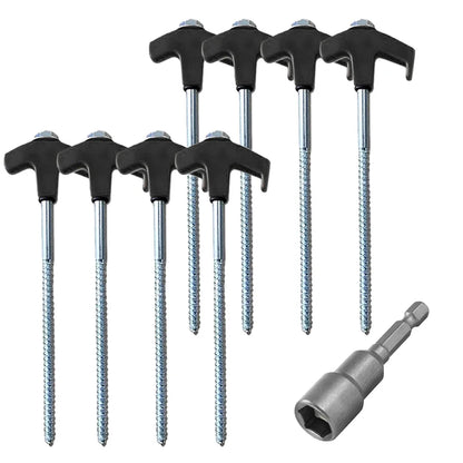 Heavy Duty Spiral Camping Tent Stakes 8-Pack