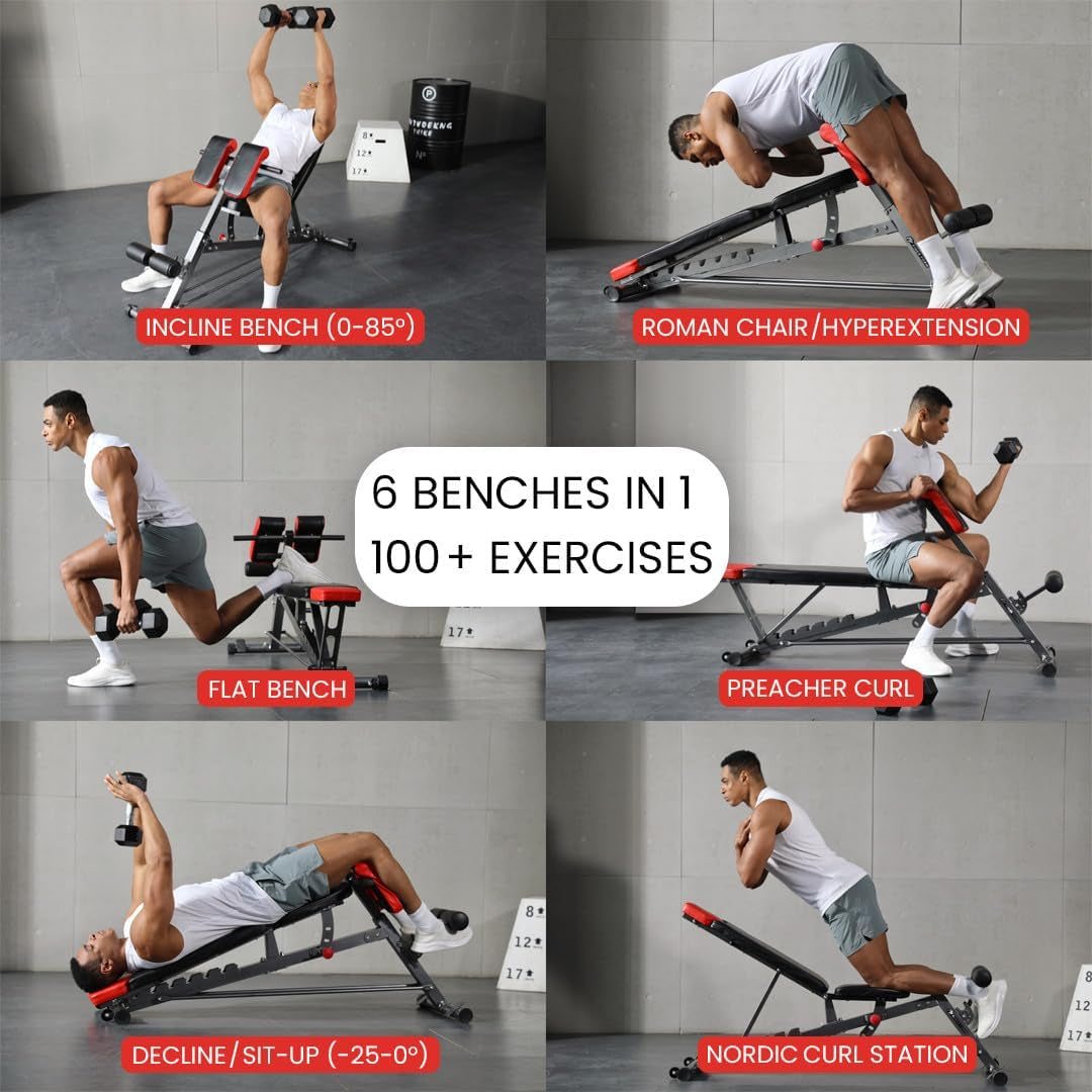All-In-One Adjustable Weight Bench – Home Gym Incline/Decline