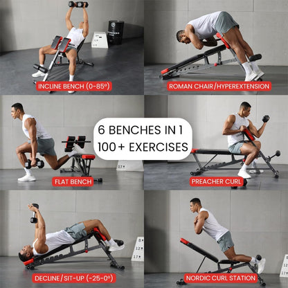 All-In-One Adjustable Weight Bench – Home Gym Incline/Decline