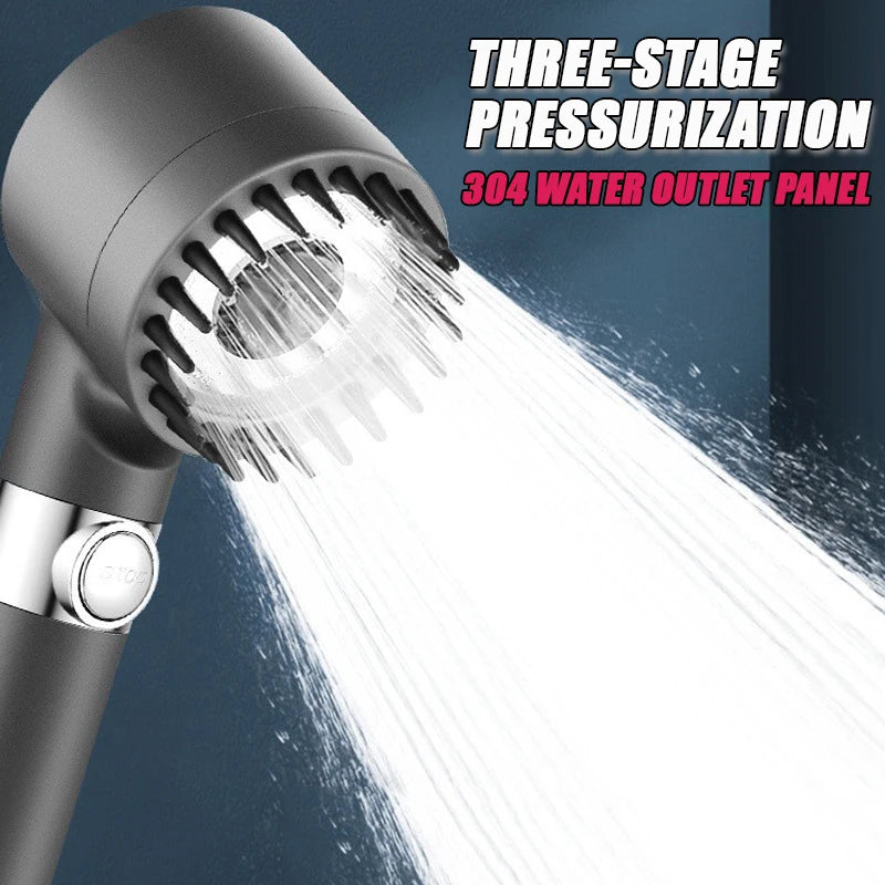 High-Pressure Shower Head 3-Mode Adjustable Spray
