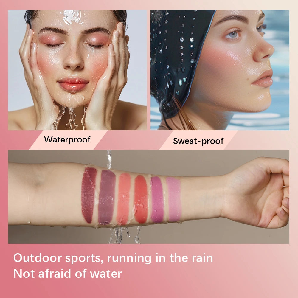3-In-1 Cheek Lip Tinted Moisture Blush Stick Waterproof