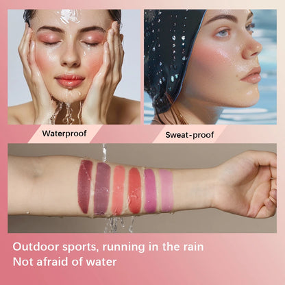 3-In-1 Cheek Lip Tinted Moisture Blush Stick Waterproof