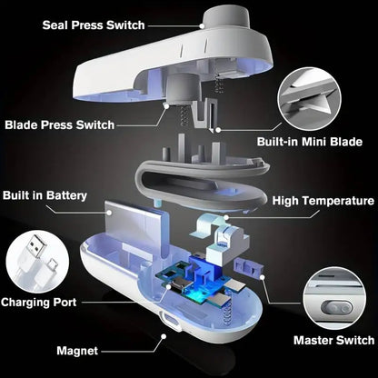 Portable 2-In-1 Mini Heat Sealer for Snacks