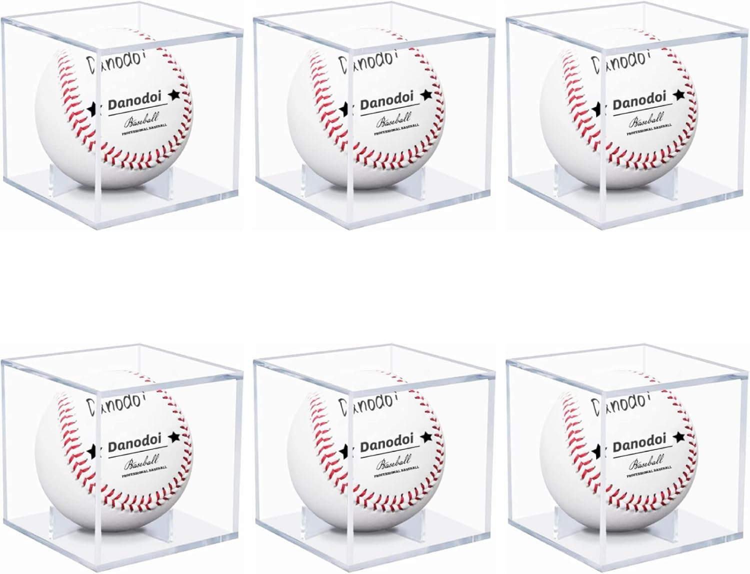 Uv-Protected Acrylic Baseball Display Case – 6-Pack Memorabilia Cube