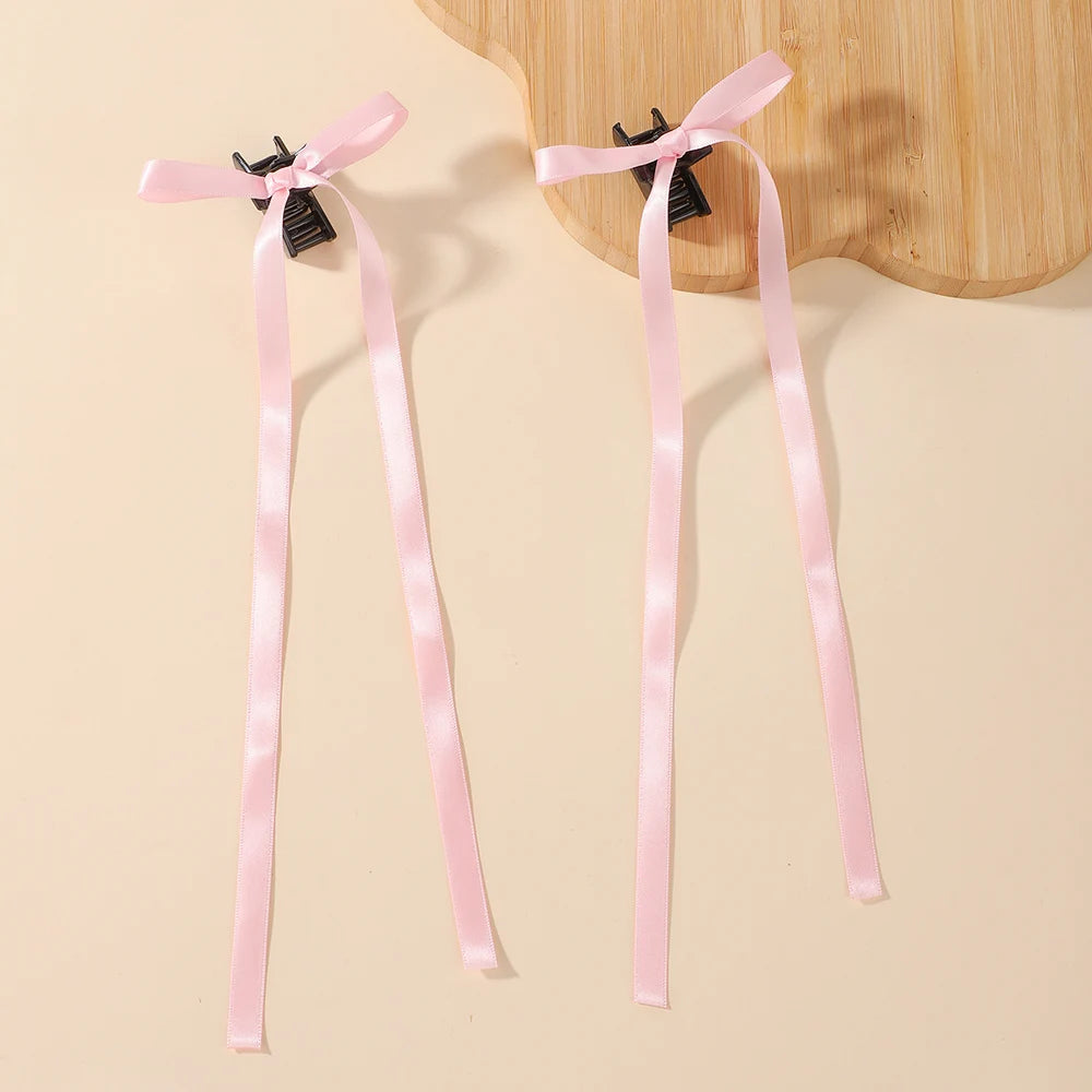 Cute Ribbon Bow Headband Long Tassel Hair Clip