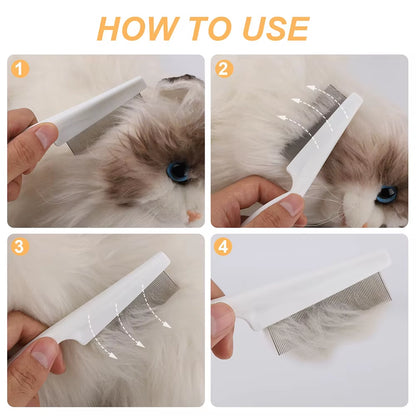 Pet Flea Comb Cat Dog Beauty Stainless Steel Portable