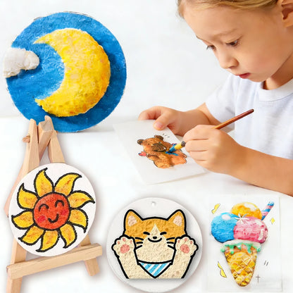 3D Drawing Magic Canvas Sponge Kids DIY Paint Set