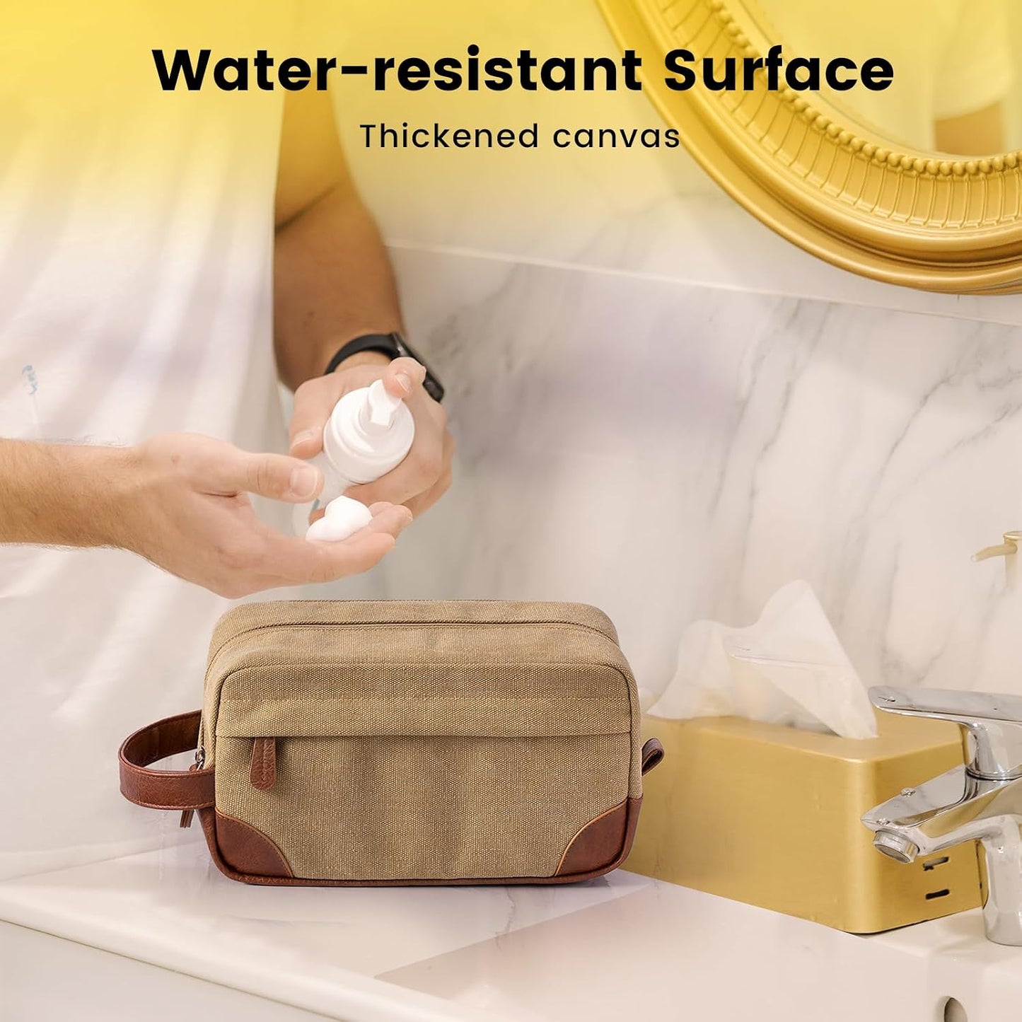 Hanging Travel Toiletry Bag Water Resistant Canvas