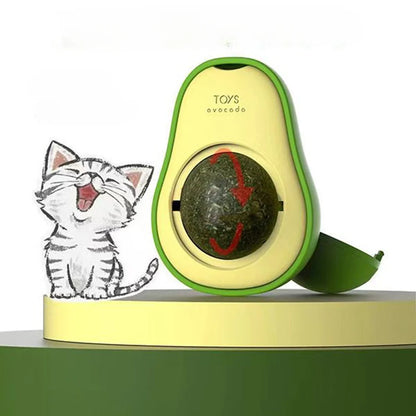 Avocado Catnip Ball Rotatable Pet Toy Wall Stickup