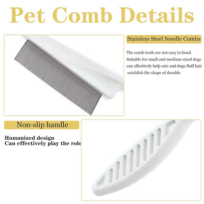 Pet Flea Comb Cat Dog Beauty Stainless Steel Portable