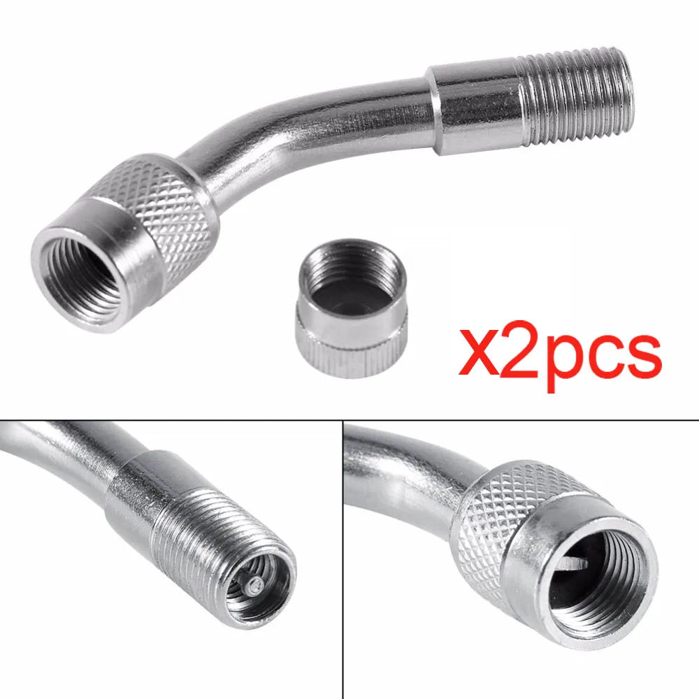 Motorcycle Angle Bent Valve Adaptor 2-Piece Set