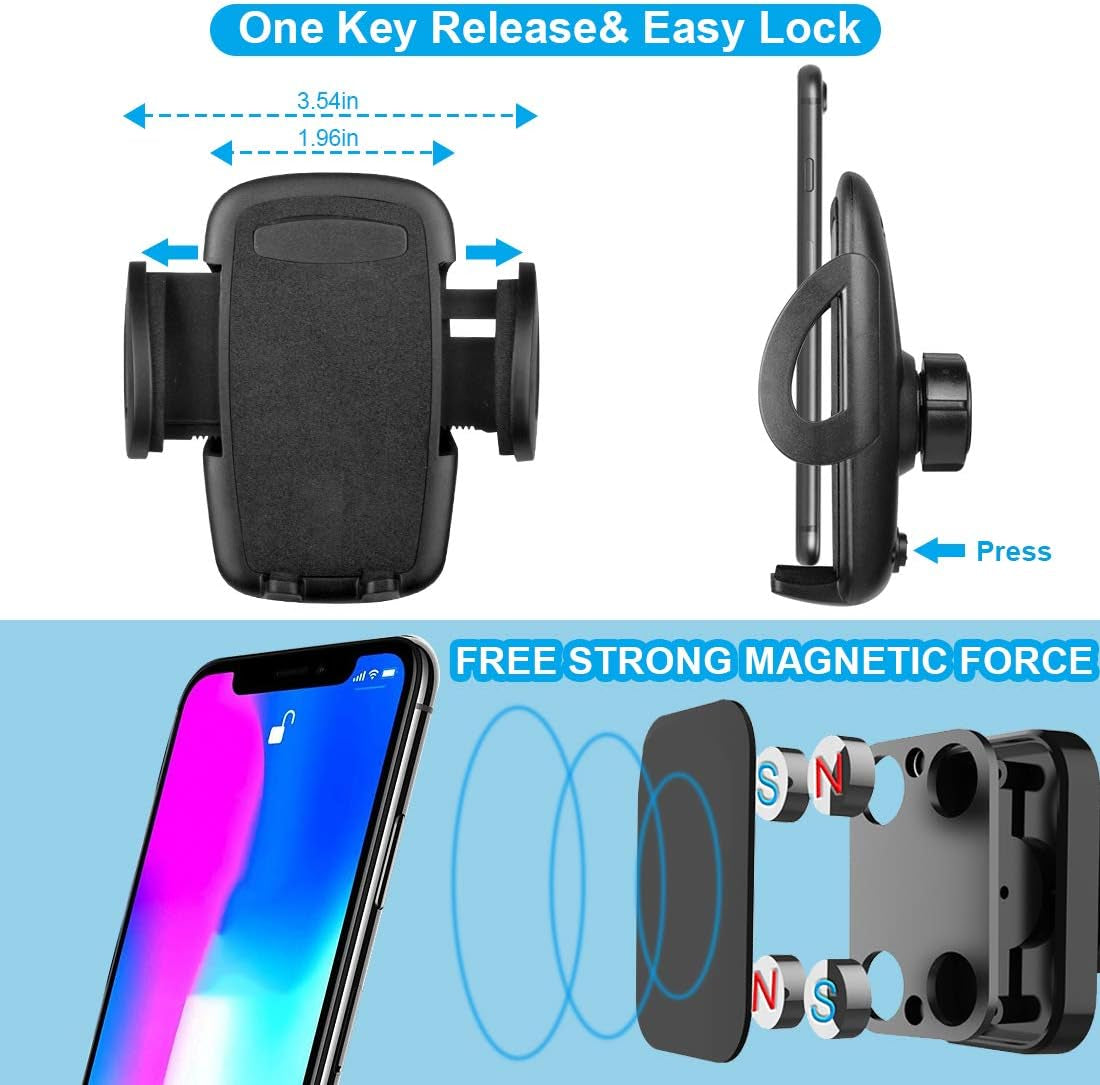 Dashboard Car Phone Mount Hands-Free Suction Cup Holder