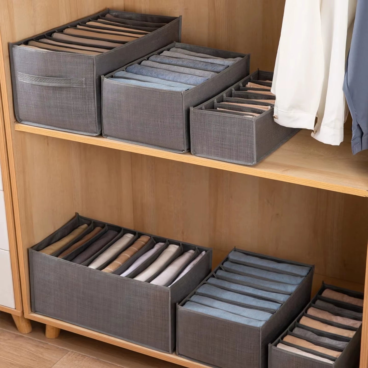 Clothes Trousers Storage Box Wardrobe Organizer
