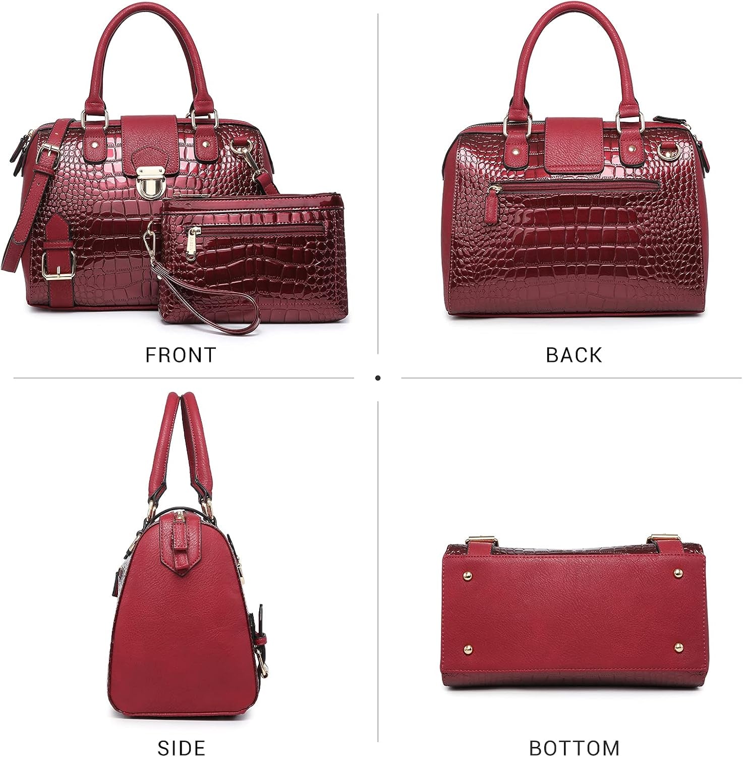 Vegan Leather Barrel Handbag – Top-Handle Satchel Work Tote
