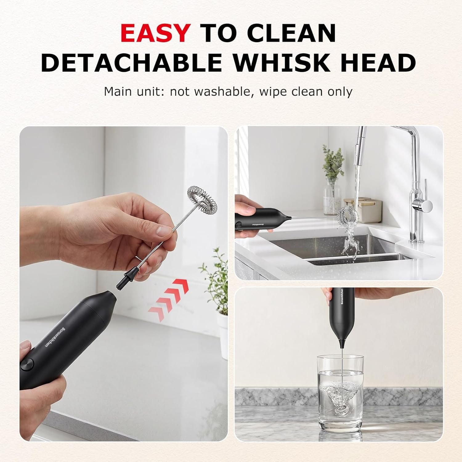 Rechargeable Handheld Milk Frother – USB-C Portable Foam Maker