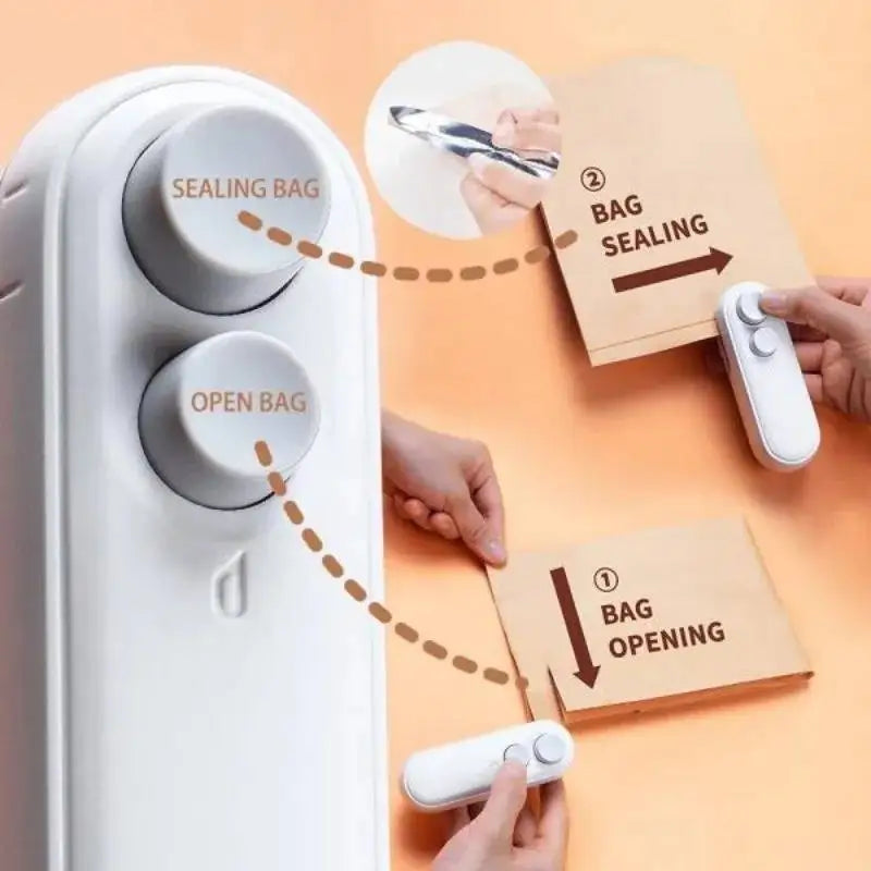 Portable 2-In-1 Mini Heat Sealer for Snacks