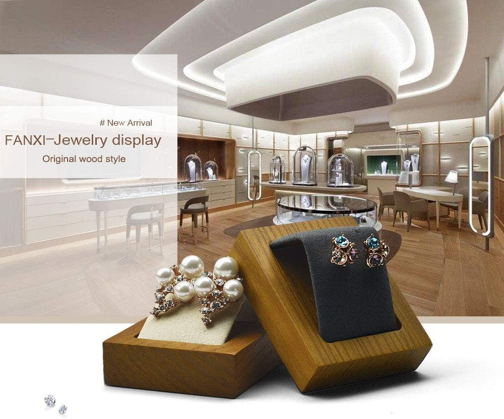 Rotating Solid Wood Jewelry Display Tray – Ring & Earring Organizer