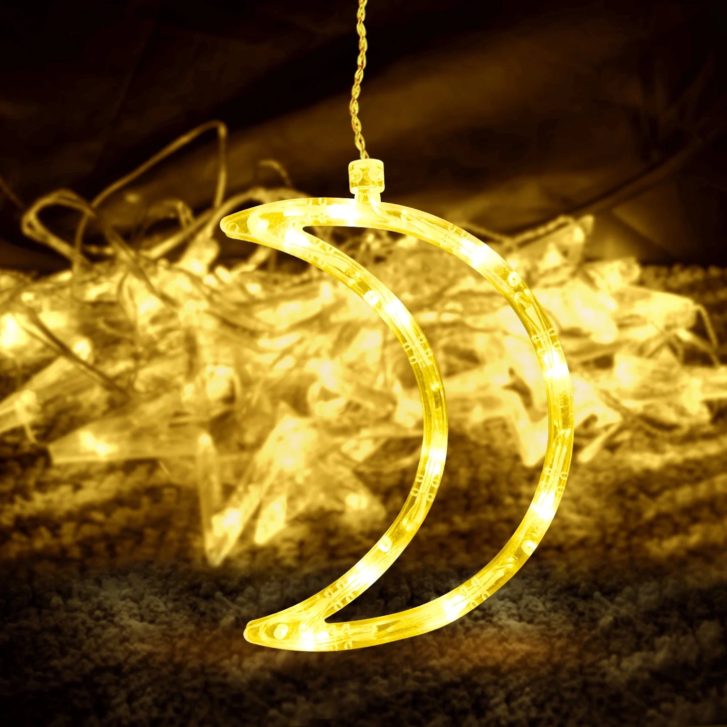120 LED Curtain String Lights Star and Moon Fairy Lights