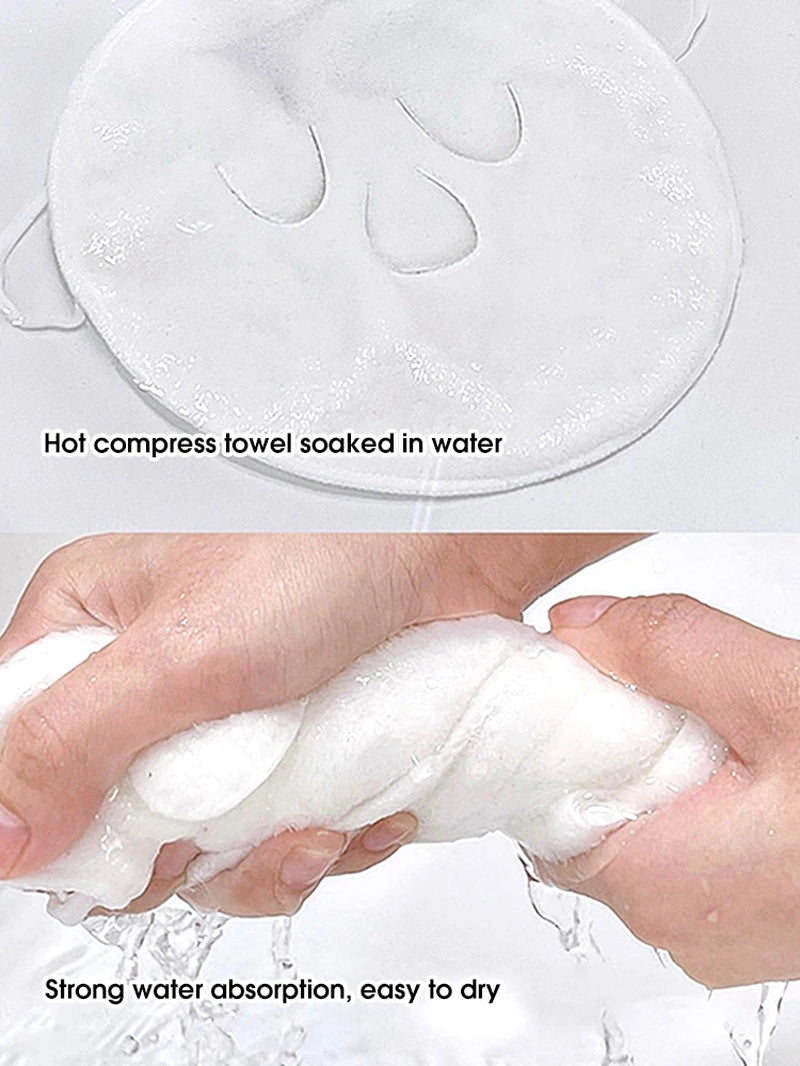 Hot Compress Towel Hanging Ear Steam Heating Face Towel