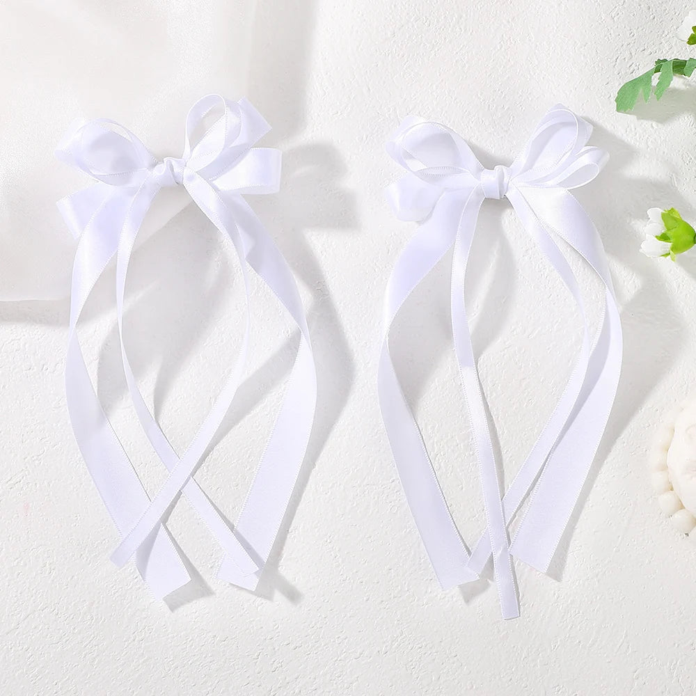 Cute Ribbon Bow Headband Long Tassel Hair Clip