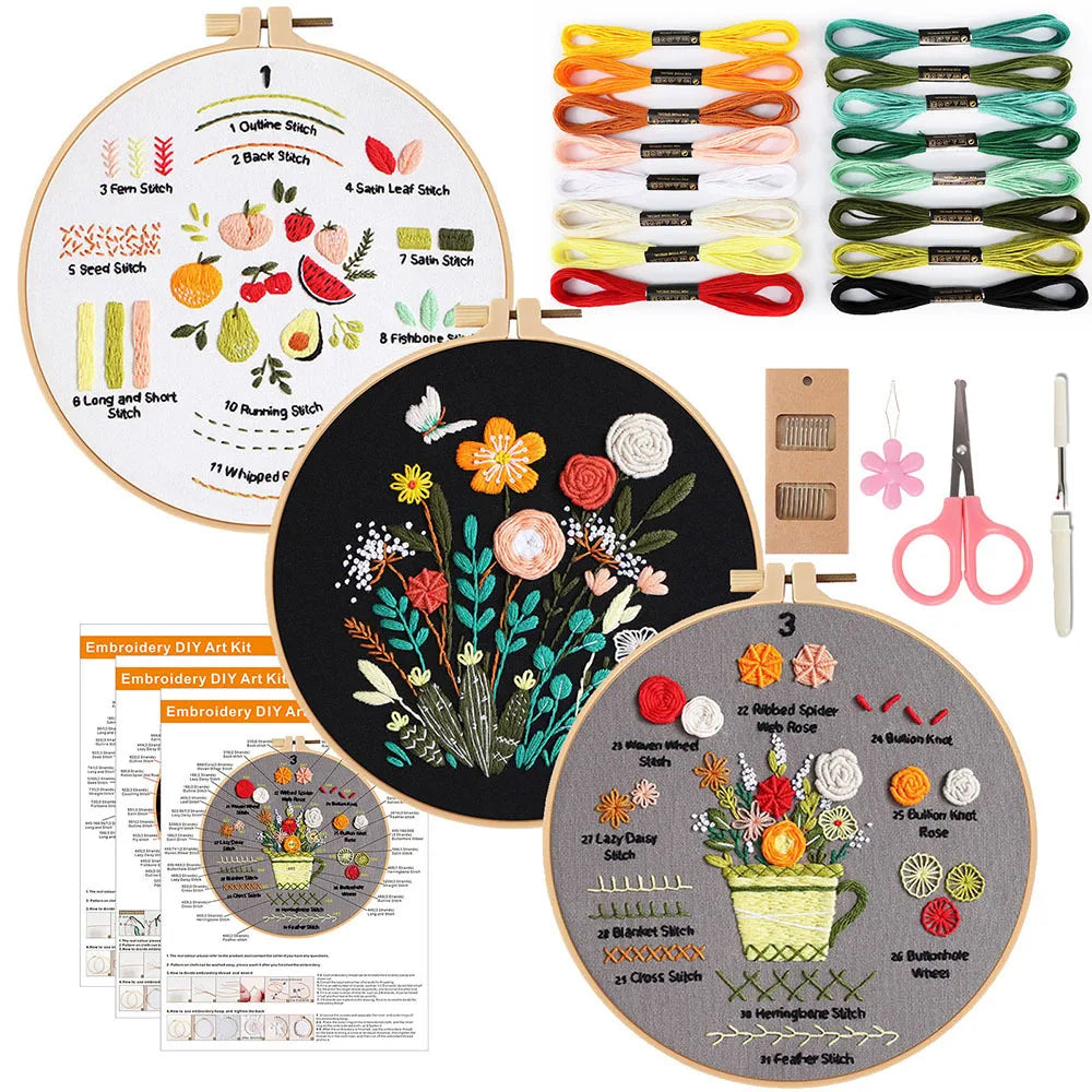 Embroidery Kit for Beginners Starter Set