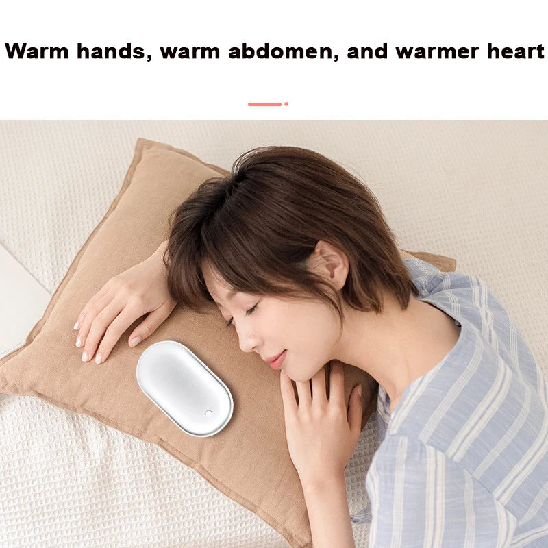 Portable USB Rechargeable Pebble Hand Warmer Power Bank